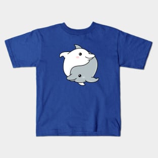 Cute Yin Yang Dolphins Kids T-Shirt